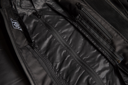 Bill's Exhausts ICON Motorhead3™ Black Jacket in Small, featuring sleek design and durable fabric for motorcycle riding.
