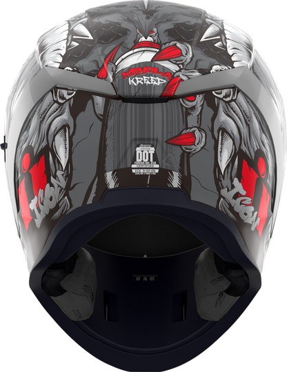 Silver ICON Airform™ Kryola Kreep MIPS® helmet in XS size with aerodynamic design and ventilation, designed for motorcycle safety.