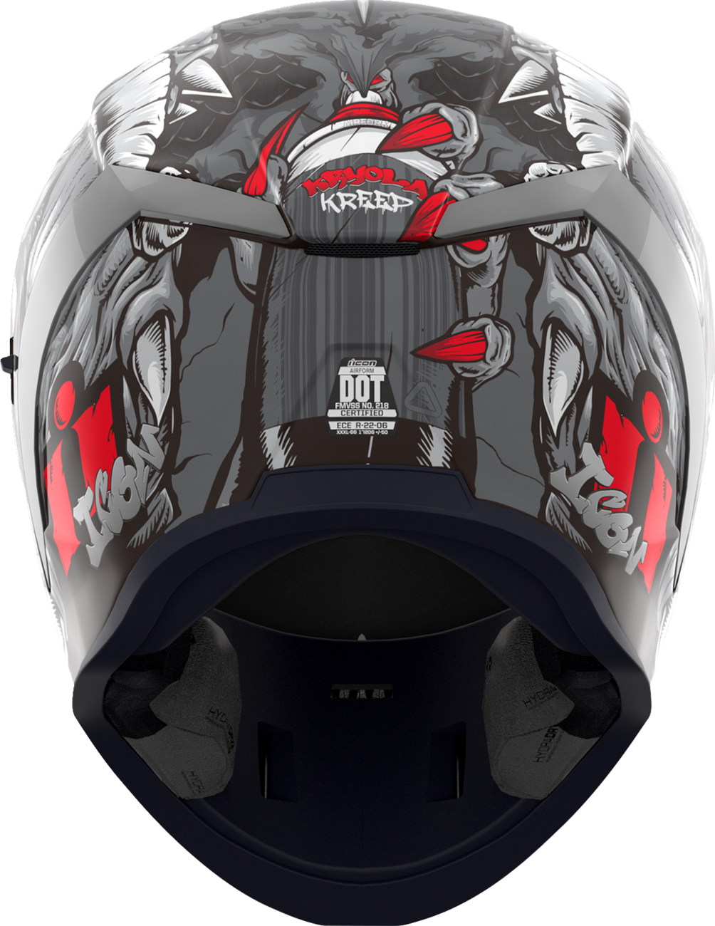 Silver ICON Airform™ Helmet Kryola Kreep MIPS® in XL size, featuring aerodynamic design and secure fit for motorcycle riders.