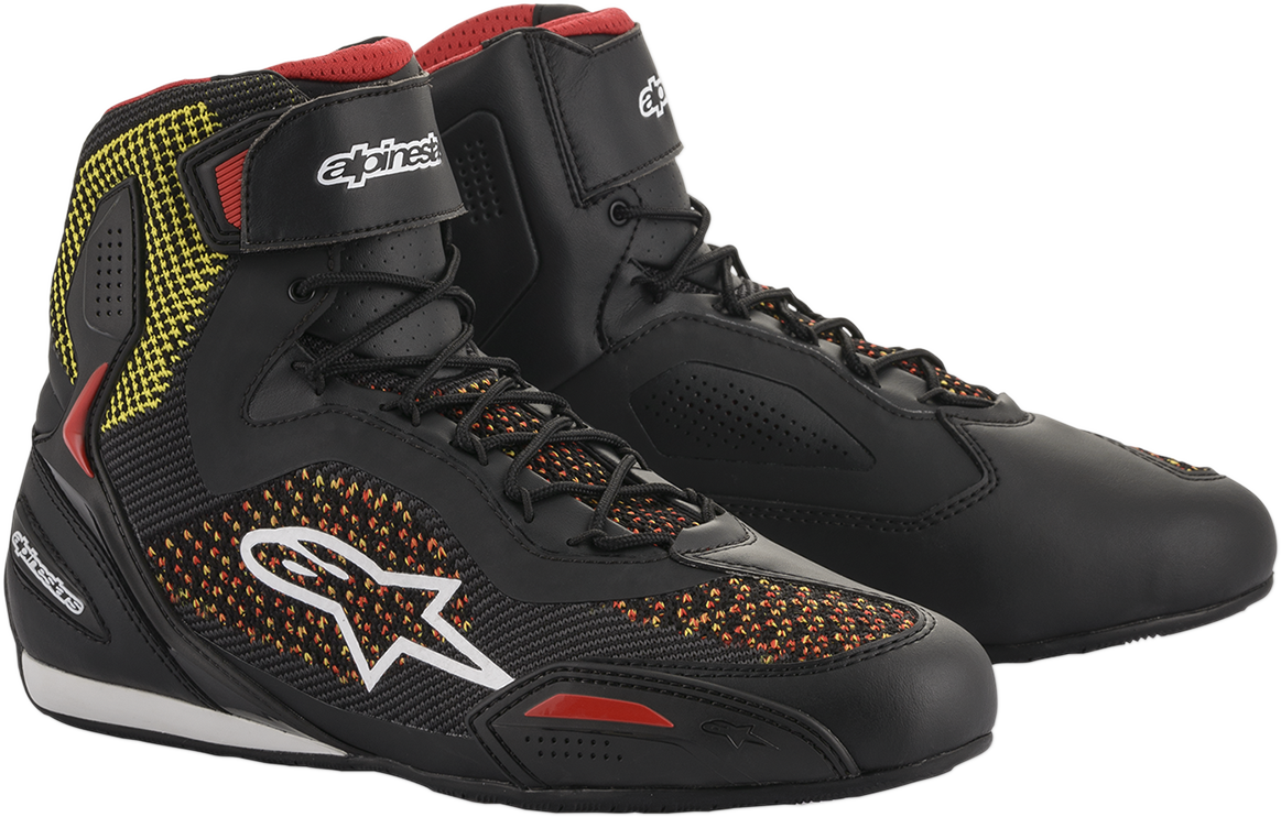 ALPINESTARS Faster-3 Rideknit® Shoes - Black/Red/Yellow - US 7 251031915307 - Howling Moto