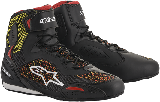 ALPINESTARS Faster-3 Rideknit® Shoes - Black/Red/Yellow - US 7 251031915307 - Howling Moto