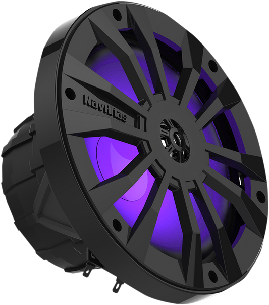 Bill's Exhausts NAVATLAS 6.5-inch blue LED speaker for engine sound enhancement with sleek design