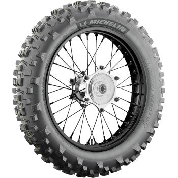 Michelin Enduro Hard 2 rear motorcycle tire with 140/80-18 size and 70R load rating, featuring rugged tread pattern for off-road riding.