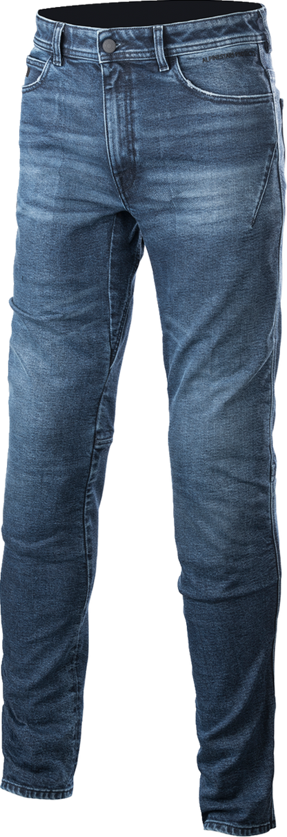 Blue Alpinestars Argon Pants for men, US 28 / EU 44, shown with detailed fabric texture and tailored fit.