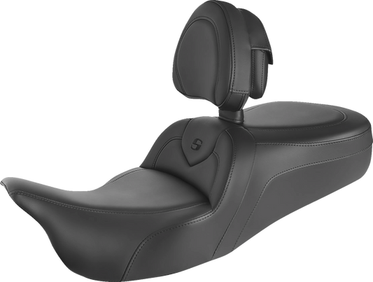 SADDLEMEN RoadSofa Seat - With Backrest - Black w/Black Stitching - Trikes 808-07B-187TBR