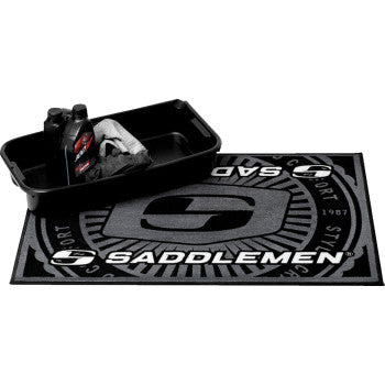 Bill's Exhausts SADDLEMEN Floor Mat, 36x24 inches, durable rubber mat with textured surface for vehicle flooring protection.