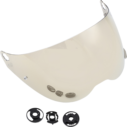 Bill's Exhausts ICON Variant Pro™ Pinlock®-Ready helmet shield in silver, with clear view of the shield's tinted surface and fit edge.