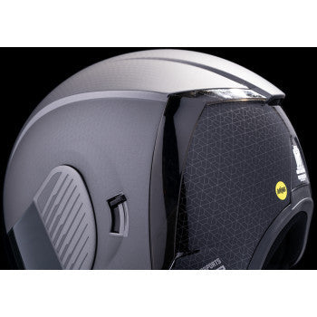 Silver ICON Airform™ Helmet with MIPS®, Counterstrike design, size 2XL, featuring a sleek aerodynamic shape and adjustable straps.