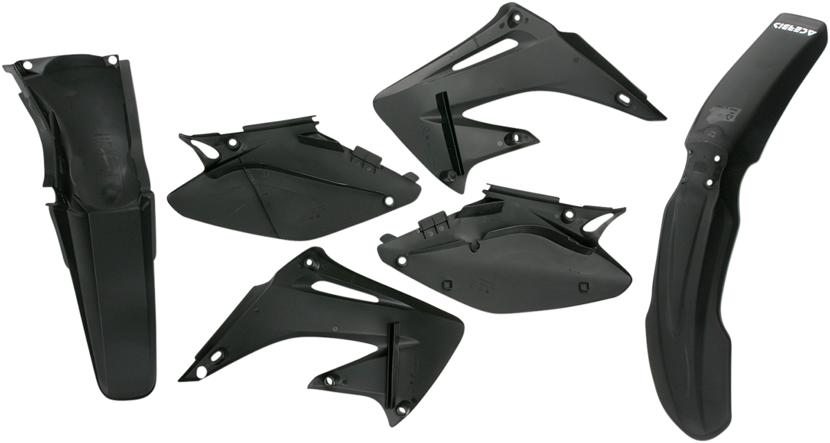 A black Acerbis standard replacement body kit for motorcycles, designed for durable and sleek motorcycle body customization.