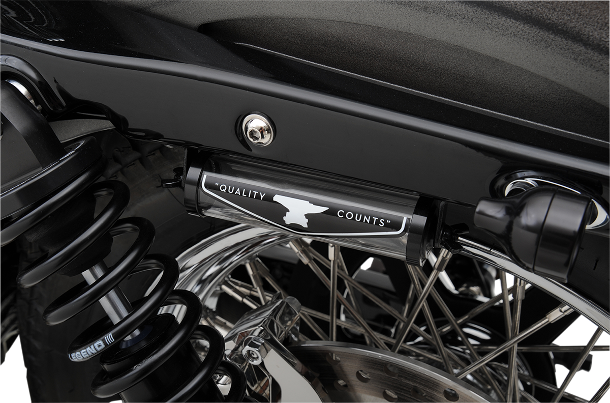 Black BILTWELL Stash Tube body part from Bill's Exhausts, with detailed close-up view showing its shape and texture.