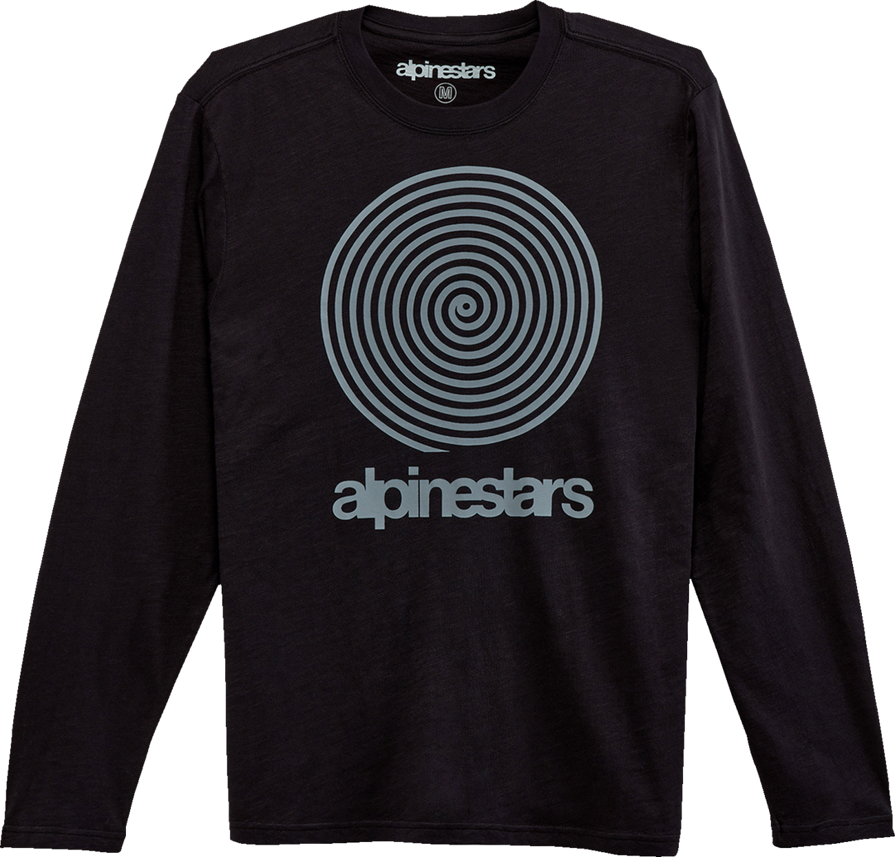 Black ALPINESTARS Spiral long-sleeve T-shirt in 2XL, featuring a graphic design, from Bill's Exhausts.
