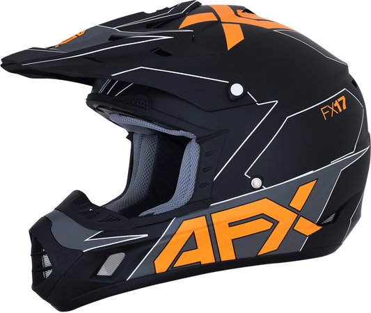 Bill's Exhausts AFX FX-17 helmet in matte black and orange, 2XL size, featuring a sleek aerodynamic design and ventilation vents.