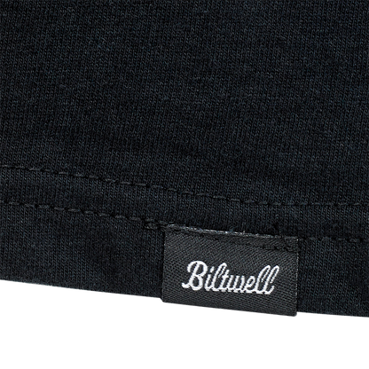 Black BILTWELL Go Ape T-Shirt in small size, featuring a graphic design, made by Bill's Exhausts.