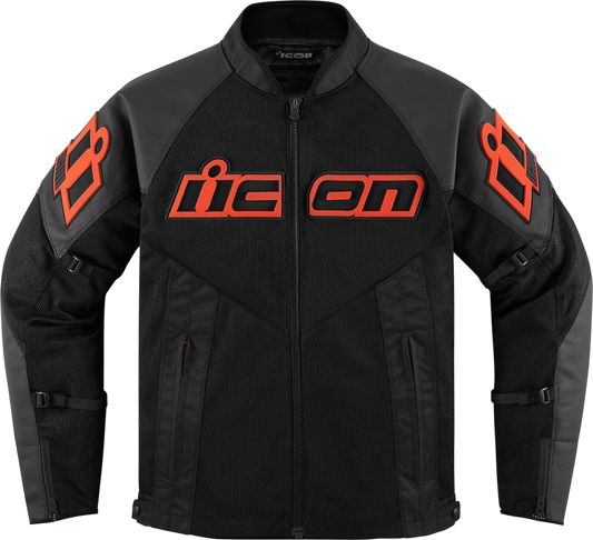 Bill's Exhausts ICON Mesh AF™ Leather Jacket Slayer 2XL with mesh panels, stylish design, and branded details.