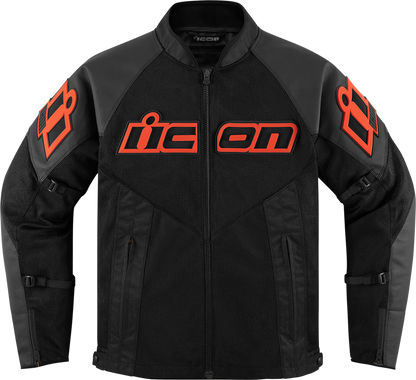 Bill's Exhausts ICON Mesh AF™ Leather Jacket Slayer style, medium size, featuring black leather and mesh panels.