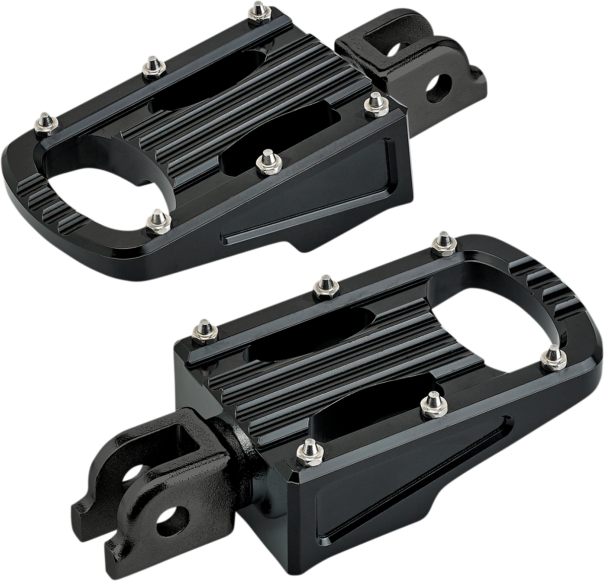 Black BILTWELL Punisher Driver Footpeg for motorcycles, featuring M8 mounting hardware and durable body design.