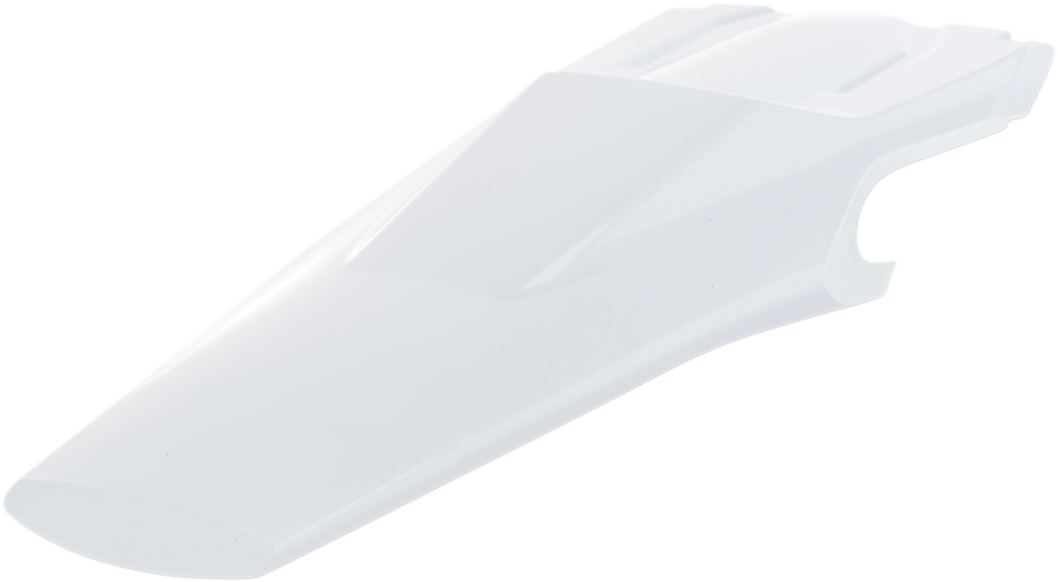 White Acerbis rear fender for motorcycles, made of durable body material, designed for off-road and motocross bikes.