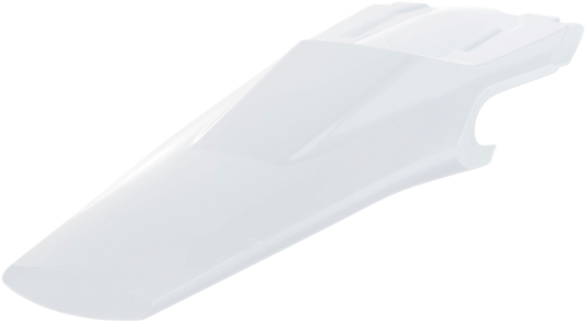 White Acerbis rear fender for motorcycles, made of durable body material, designed for off-road and motocross bikes.