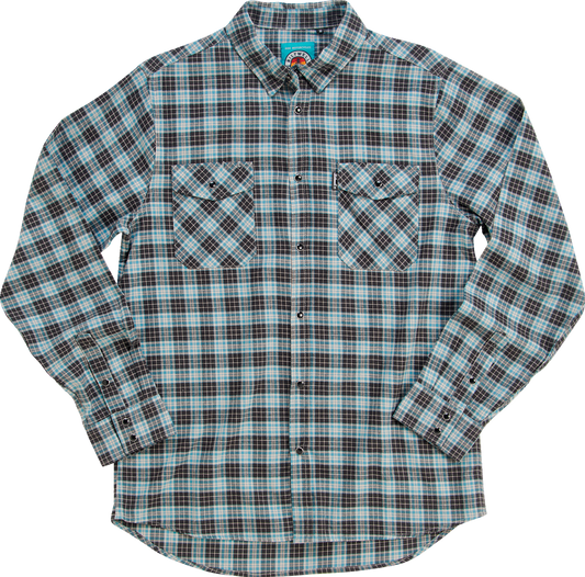 Bill's Exhausts BILTWELL Pacific Flannel Shirt in large size, featuring a classic plaid pattern and button-up front.