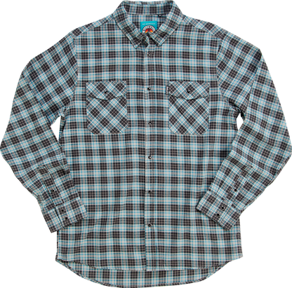 Bill's Exhausts BILTWELL Pacific Flannel Shirt in medium, featuring a classic plaid pattern and soft fabric.
