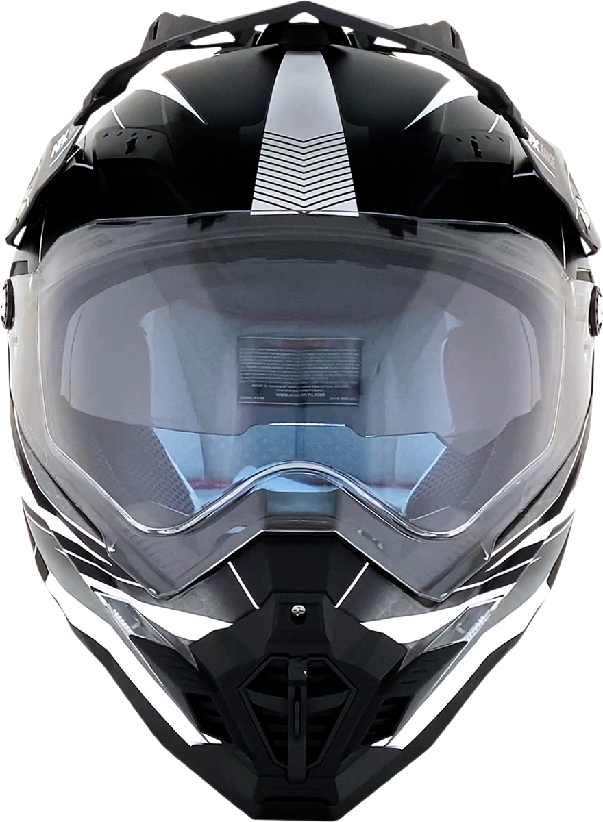 Matte black AFX FX-41 Range helmet in medium size, featuring a sleek design and secure fit, by Bill's Exhausts.