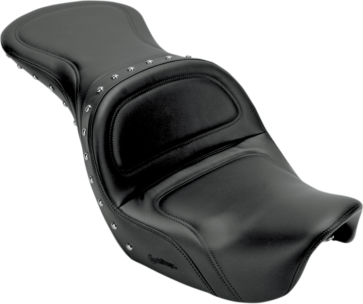 Bill's Exhausts SADDLEMEN Explorer Special Seat for Dyna 2006-2017, with textured black seat surface and sleek design