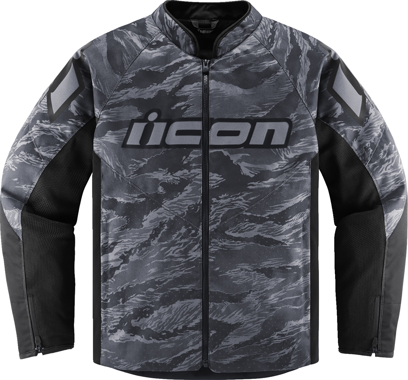 Bill's Exhausts ICON Hooligan CE Tiger's Blood Gray Jacket, small size, featuring a stylish design and durable material.