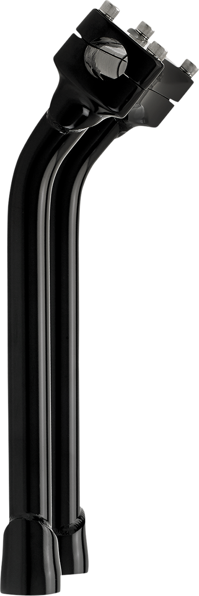 Black BILT WELL Murdock oversized 12-inch pullback handlebars with risers, designed for motorcycle handlebar customization.