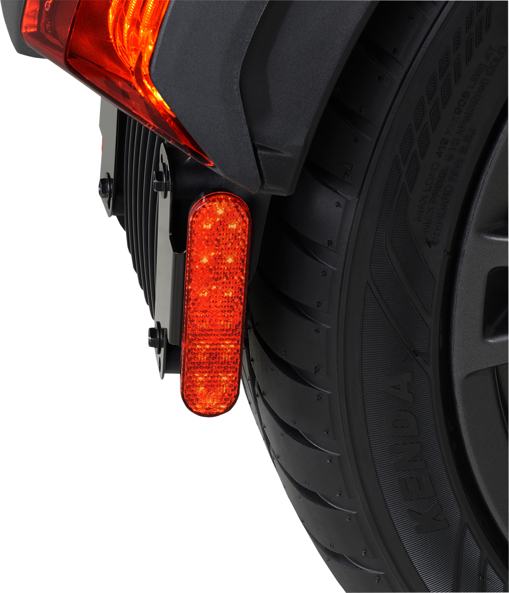 Red LED engine marker lights from Bill's Exhausts, Show Chrome Series, with chrome housing and bright illumination.