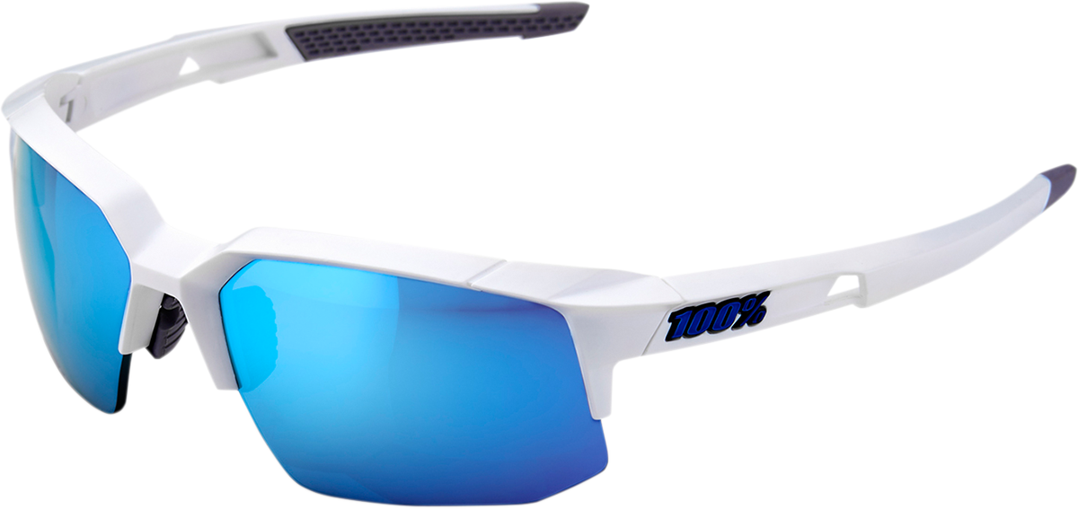 100% Speedcoupe Sunglasses - White - Blue Mirror 61031-000-75 - Howling Moto