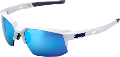 100% Speedcoupe Sunglasses - White - Blue Mirror 61031-000-75 - Howling Moto