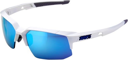 100% Speedcoupe Sunglasses - White - Blue Mirror 61031-000-75 - Howling Moto