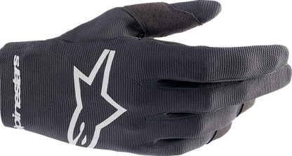 Black Alpinestars Youth Radar Gloves in small size, featuring protective design and sporty style for young riders.