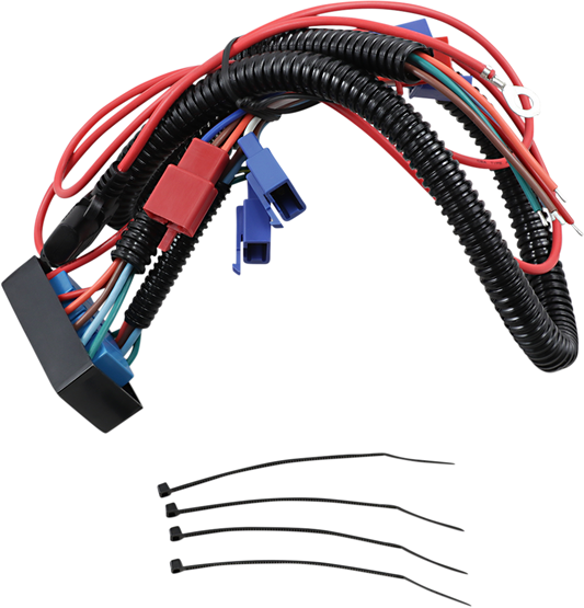 Bill's Exhausts SHOW CHROME Trailer Wire Harness 52-694 engine component with wiring connectors and metal parts for trailer wiring system.