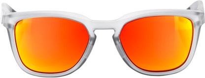 100% Hudson Sunglasses - Crystal Gray - Red Mirror 61028-255-43 - Howling Moto