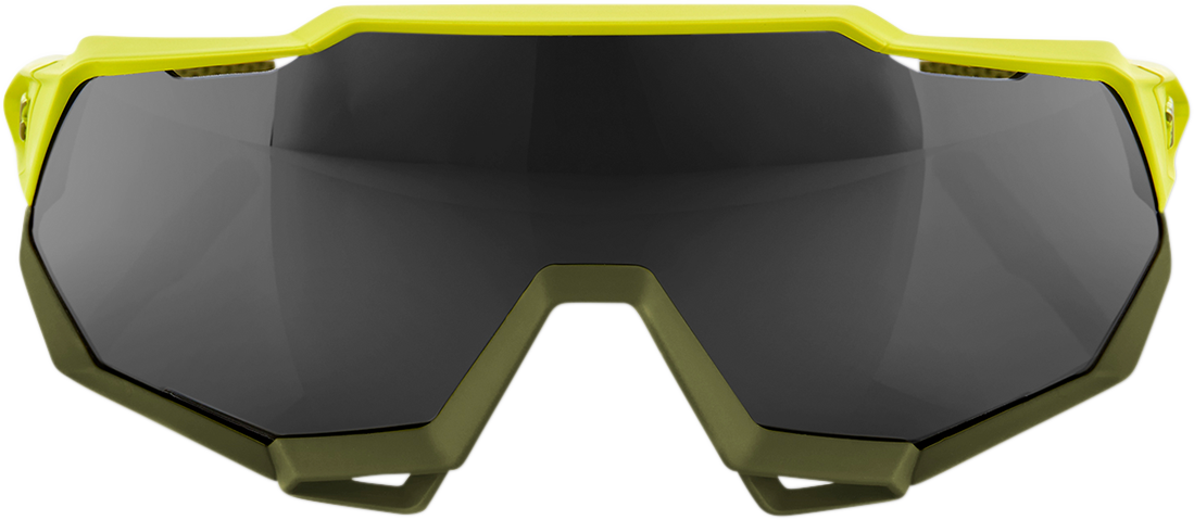 100% Speedtrap Sunglasses - Yellow - Black Mirror Lens 61023-004-61 - Howling Moto