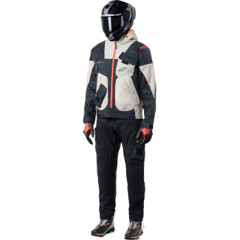 Alpinestars Mogress Air Jacket in black, almond, and hot orange, 4XL, featuring aerodynamic vents and protective armor.