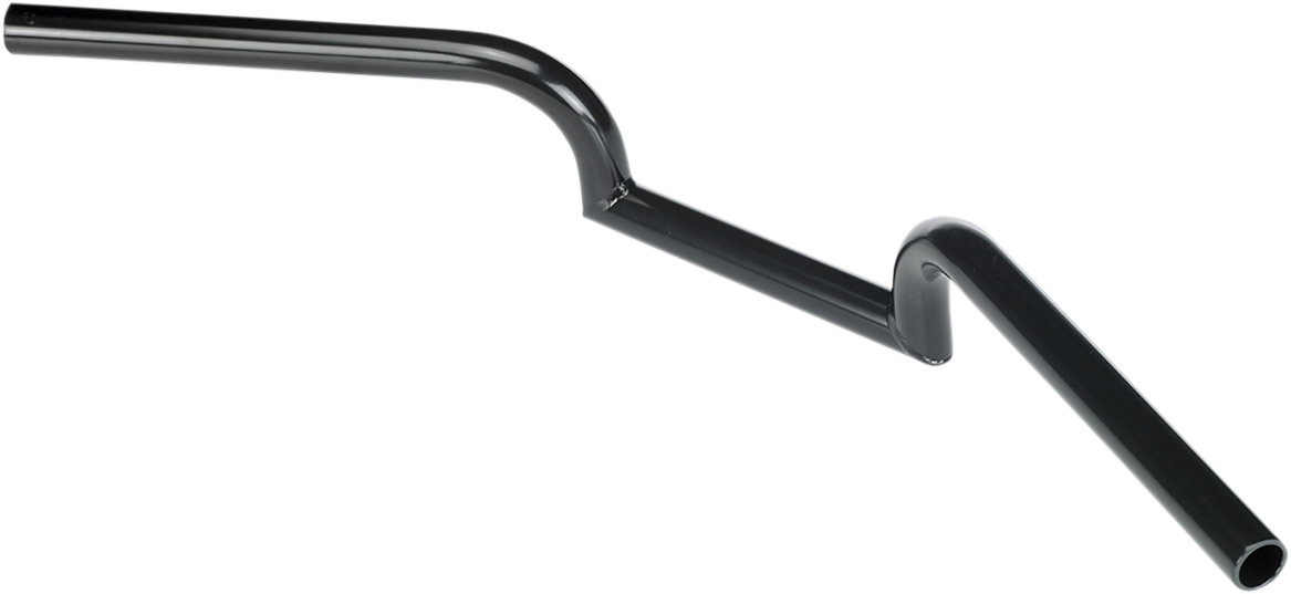 Black Biltwell Mustache handlebar for motorcycle, featuring a sleek, curved design and matte finish.