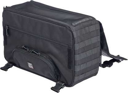 Black BILTWEEL EXFIL-36 Saddlebags by Bill's Exhausts mounted on motorcycle side, featuring durable bag design with straps and hardware.