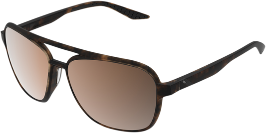 100% Kasia Aviator Sunglasses - Round - Havana - Bronze Polarized 61042-089-49 - Howling Moto