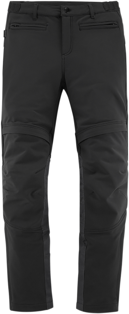 Black ICON Women's Hella2™ pants by Bill's Exhausts, size 8, shown with detailed fabric and fit.