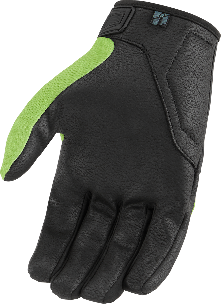 Green ICON Hooligan™ CE gloves in small size, designed for safety and comfort, featuring durable material and a secure fit.