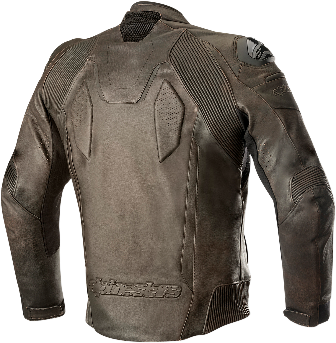 Alpinestars Caliber Brown Protective Jacket in US size 40, EU 50, with armor and durable textile construction.