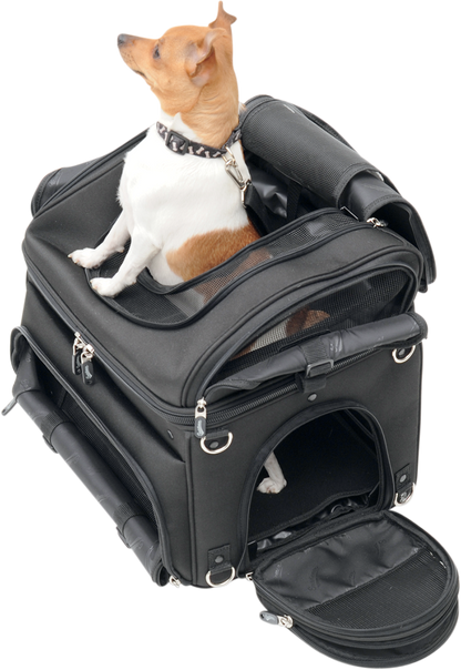 Bill's Exhausts SADDLEMEN Pet Voyager seat for bikes, showing the comfortable, padded motorcycle seat with branding details.