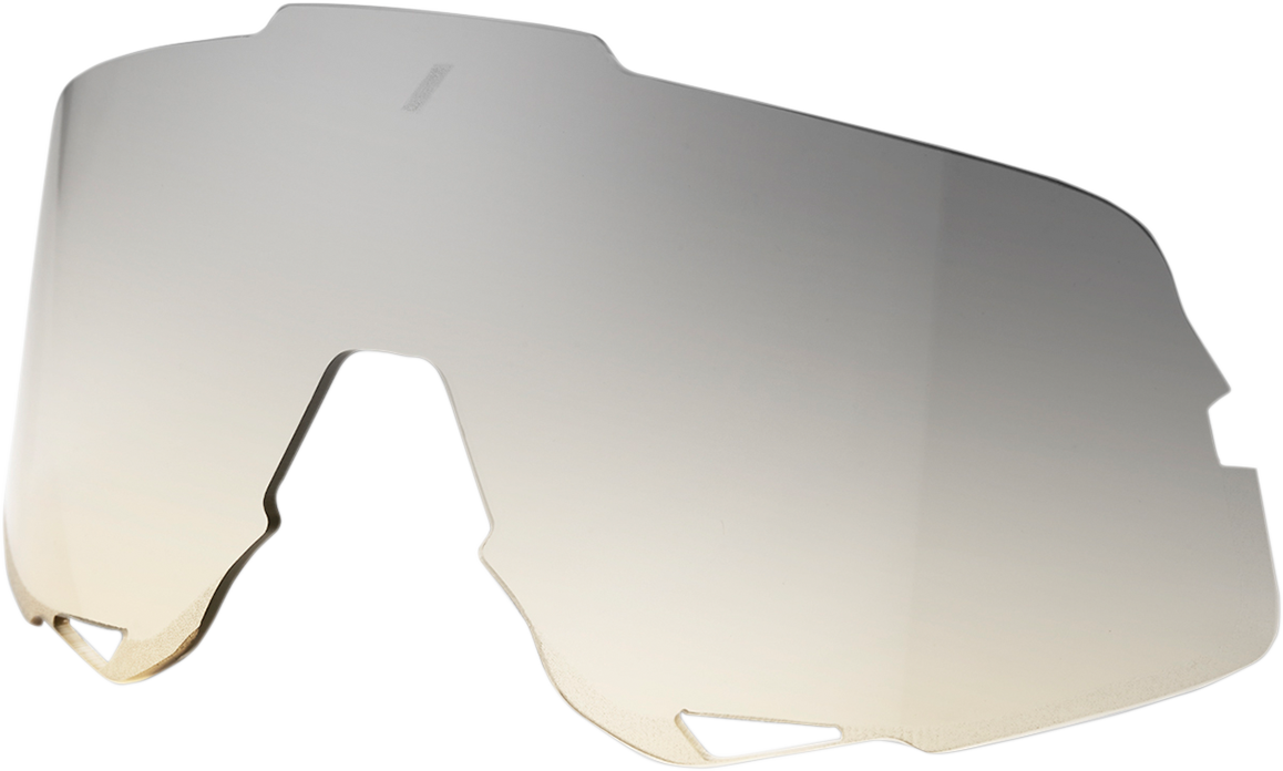 Yellow silver mirror lenses by Bill's Exhausts showing a close-up of the Glendale Lens 69047-00006 with reflective yellow tint.
