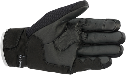Alpinestars S-MAX Drystar gloves in black and white, size 3XL, showing textured leather and protective knuckles.