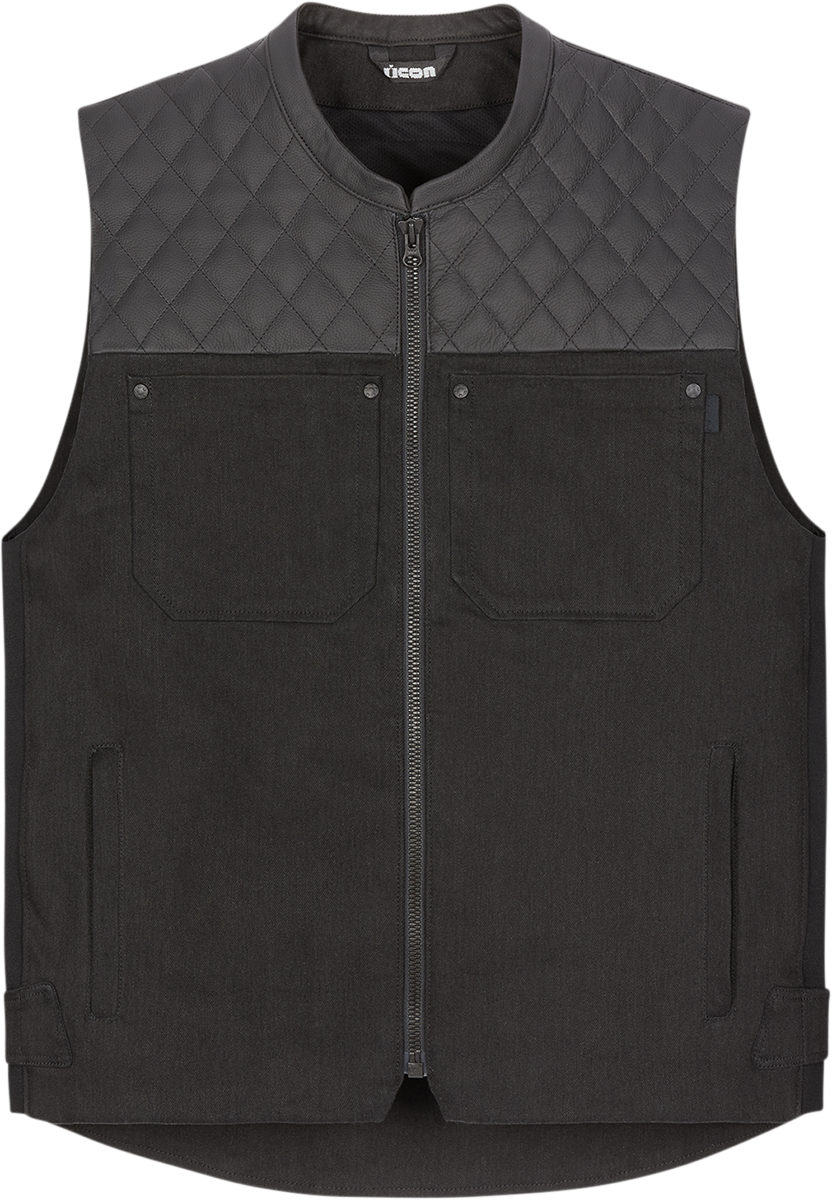 ICON Chamonix Denim Vest - Black - 3XL 2830-0557 - Howling Moto