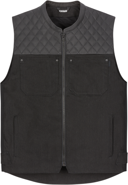 ICON Chamonix Denim Vest - Black - 3XL 2830-0557 - Howling Moto
