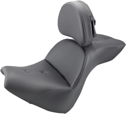 Bill's Exhausts SADDLEMEN Explorer Road Sofa Seat with backrest, motorcycle seat designed for comfort and style.
