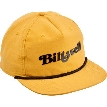 Bill's Exhausts Biltwell Duffer Hat in biscuit and black with a wide brim and adjustable strap, casual outdoor headwear.